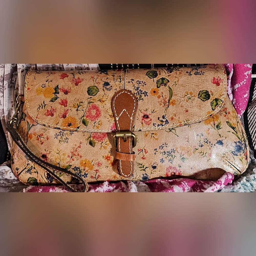 Patricia Nash Floral Crossbody Bag - Brown and Multicolor